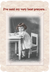 Retro Girl Sitting at Table Encouragement Card