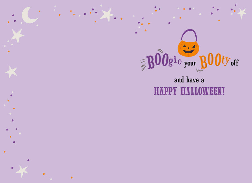 Skeleton Dancing with Pumpkin Basket Halloween Card | Leanin' Tree