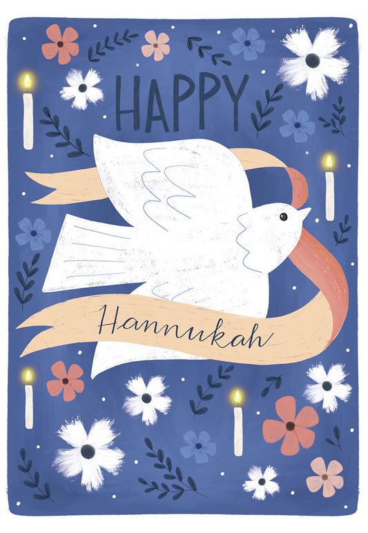 Peace Dove with Hannukah Banner 4-Pack Card Set