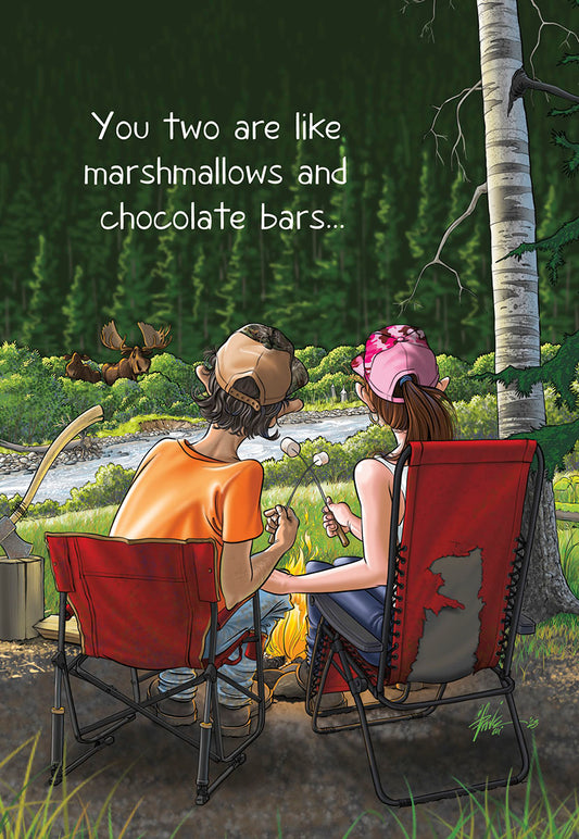 Marshmallows and Chocolate Bars Anniversary Card