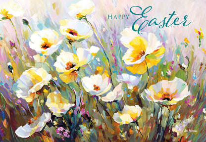 Watercolor Flowers Easter Card