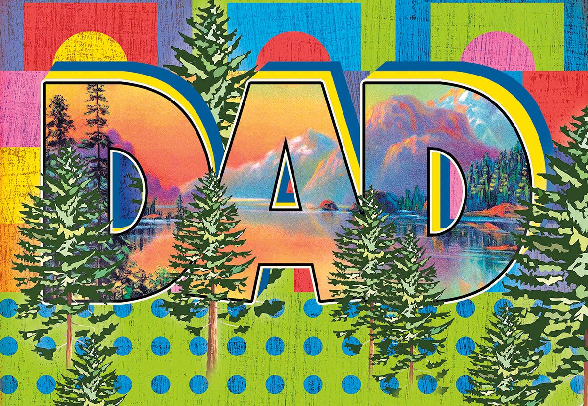 Dad Colorful Pop Art Forest Father's Day Card