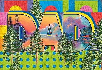 Dad Colorful Pop Art Forest Father's Day Card