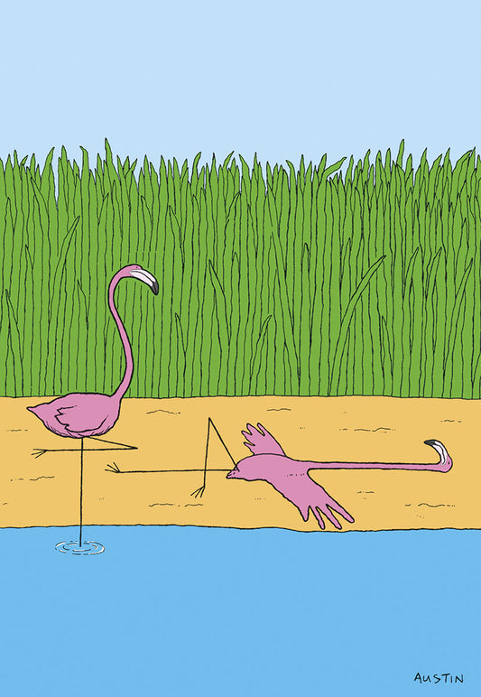 Fallen Flamingo Get Well Card