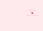 Inside of a light pink greeting card with text 'All the smiles. All for you.' and 'Happy Valentine's Day' accompanied by a small smiling red heart illustration.