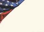 Minimalist American flag corner design on a cream background, ideal for a blank patriotic greeting card or note card.