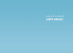 Inside view of a light blue birthday greeting card with white text that reads 'enjoy every moment! HAPPY BIRTHDAY', offering a heartfelt message.