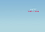 The inside of a greeting card with a clear light blue background and simple pink and white text that reads: "HOPE IT'S A HOLE LOTTA FUN!"