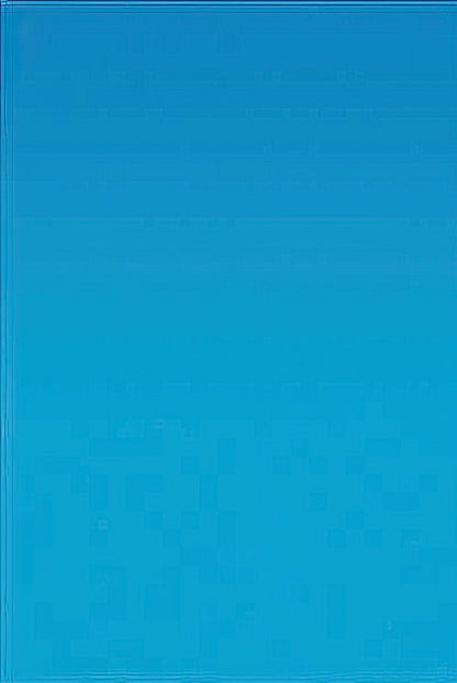 Solid medium blue background, likely the inside or back of a greeting card.