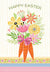 Bouquet of Flowers and Carrots Easter Card