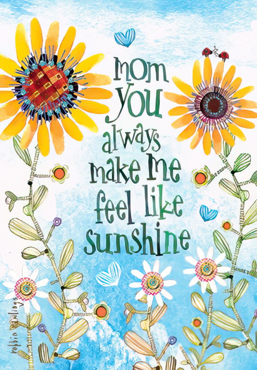 Sunflowers and Lady Bugs Mother's Day Card