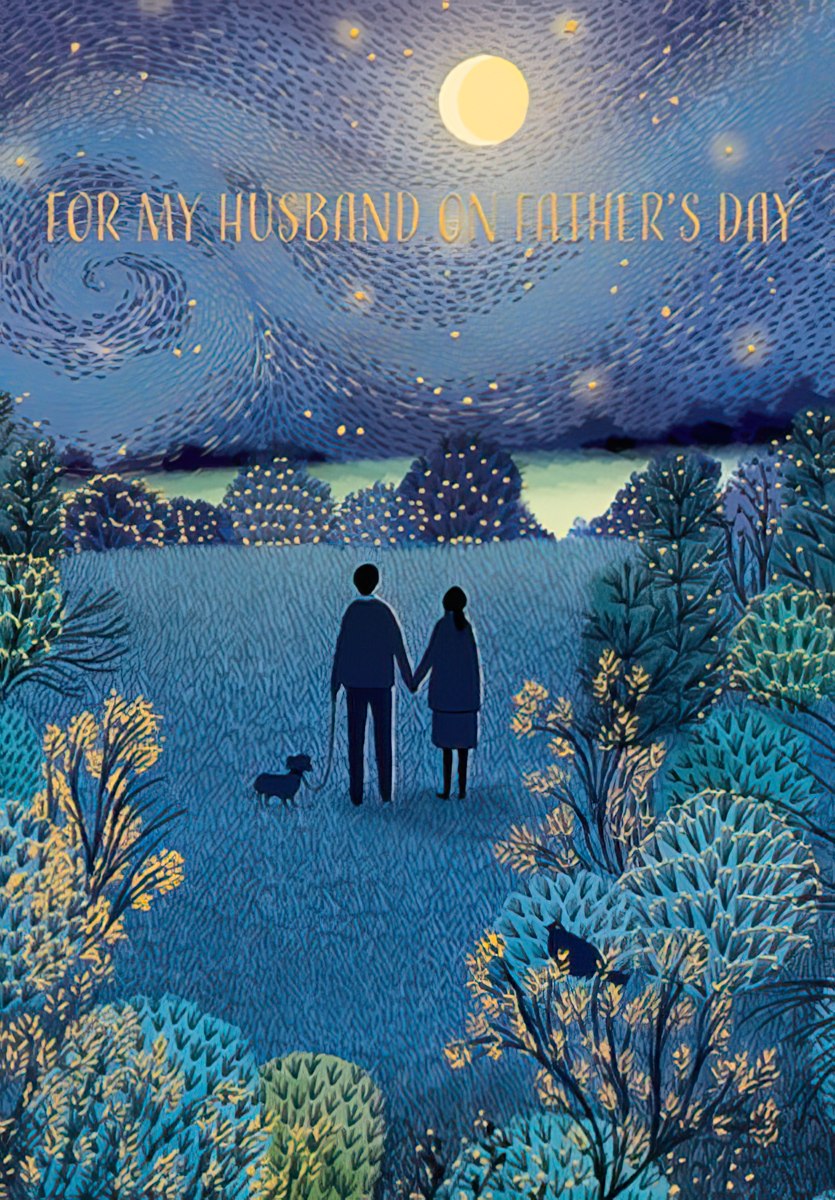 Silhouette of Couple Premium Father's Day Card
