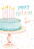 Turquoise Birthday Cake on Stand Birthday Card