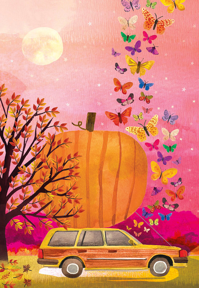 Station Wagon with Huge Pumpkin Halloween Card | Leanin' Tree