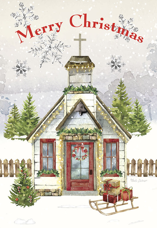 Country Church Christmas Card Single