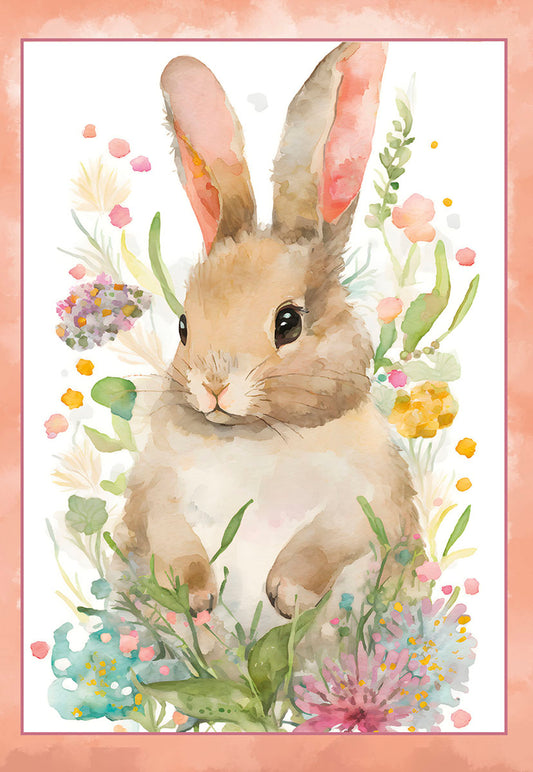 Watercolor Bunny Easter Card