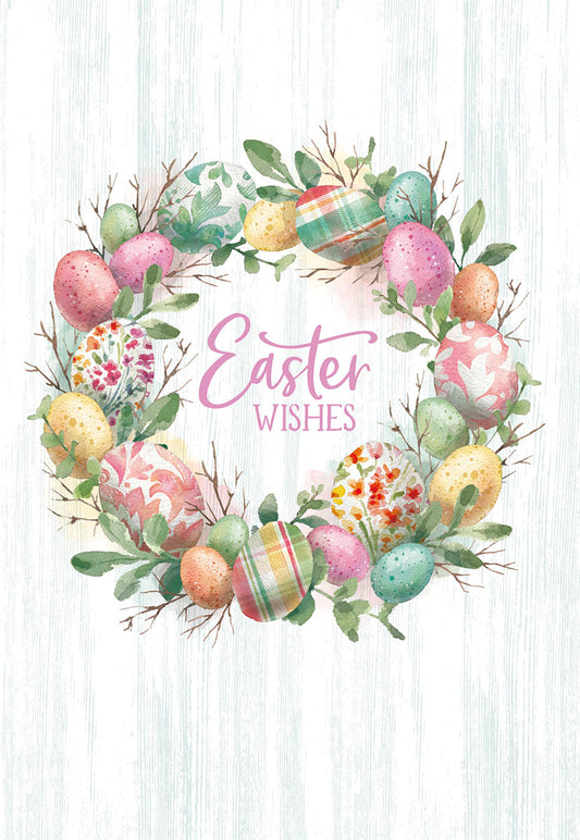 Easter Wishes Egg Wreath Easter Card