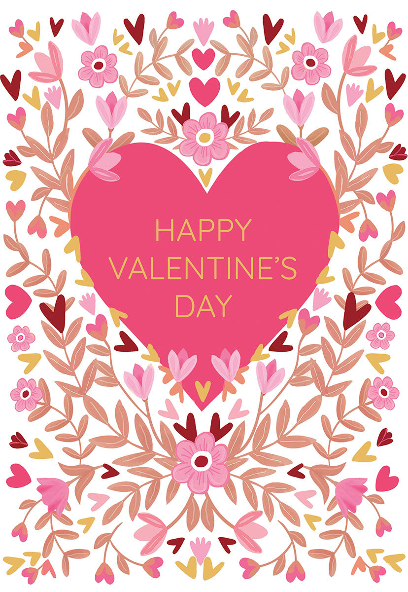 Heart and Flowers Valentine's Day Card Leanin' Tree