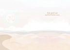 Inside of a heartfelt get well greeting card, revealing a subtle watercolor desert landscape background and the encouraging message 'Take good care and feel better soon.' in elegant script.