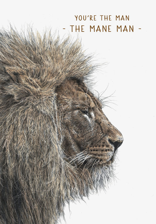 Side Profile Of A Lion Birthday Card