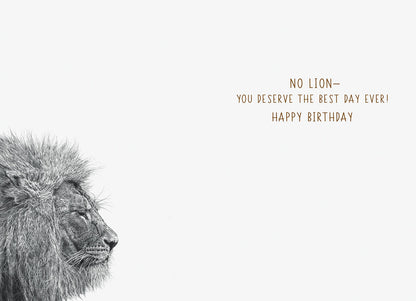 Side Profile Of A Lion Birthday Card