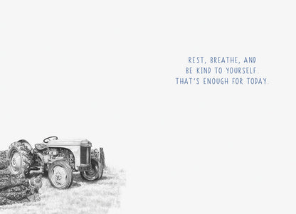 Tractor And Chicken Encouragement Inspiring Words Card