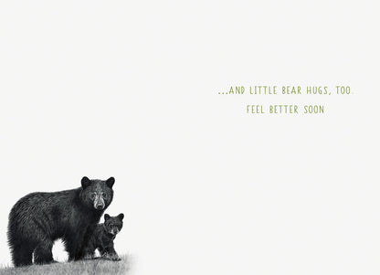 Two Black Bears Walking Get Well Card