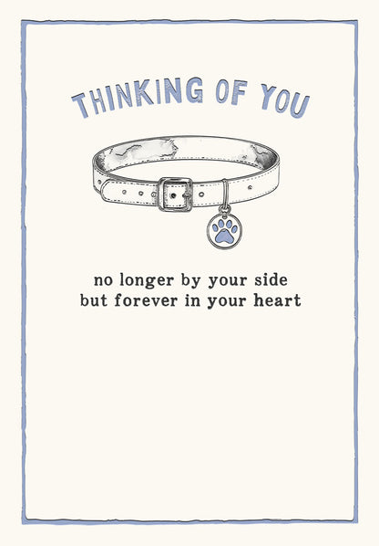 Pet Collar With Paw Print Tag Pet Sympathy Card