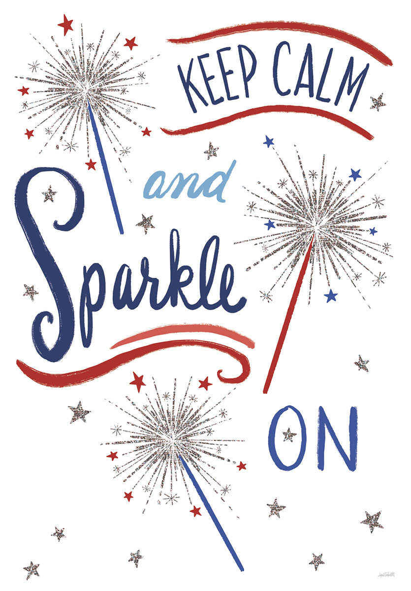 Keep Calm and Sparkle On America 250 Encouragement Inspiring Words Card