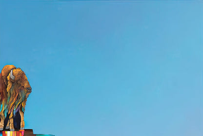 Solid light blue background of a blank greeting card inside.