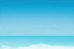 Minimalist blue gradient image depicting a serene ocean horizon with a hint of white waves, ideal for a background or complementary design element on a gratitude card.