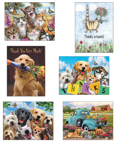 Cats and Dogs Blank Note Card Assortment