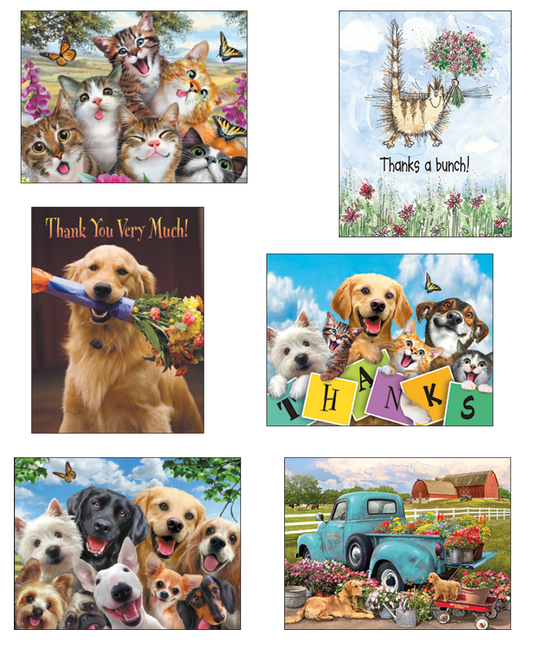 Cats and Dogs Blank Note Card Assortment