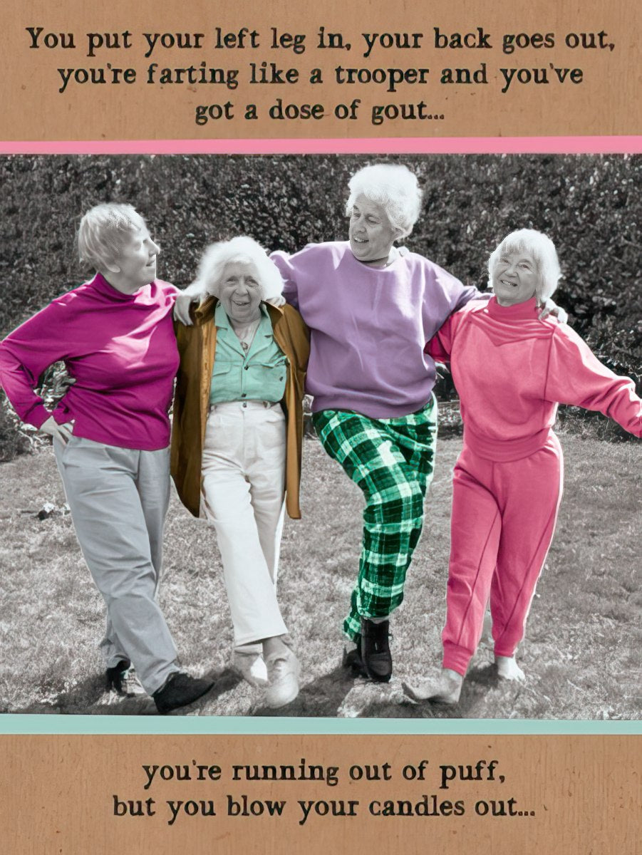 Group of Old Women Hokey Pokey Birthday Card