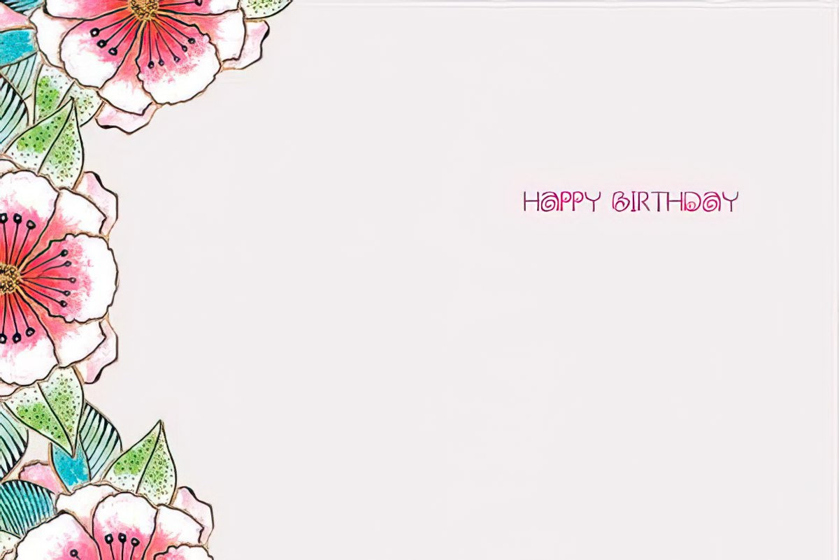 Inside of Laurel Burch smile card: "Happy Birthday".