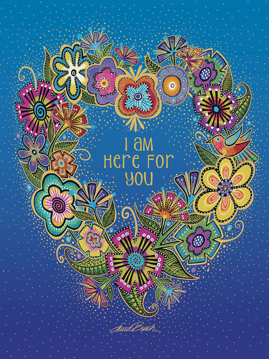 Heart-Shaped Flower Wreath Encouragement Card