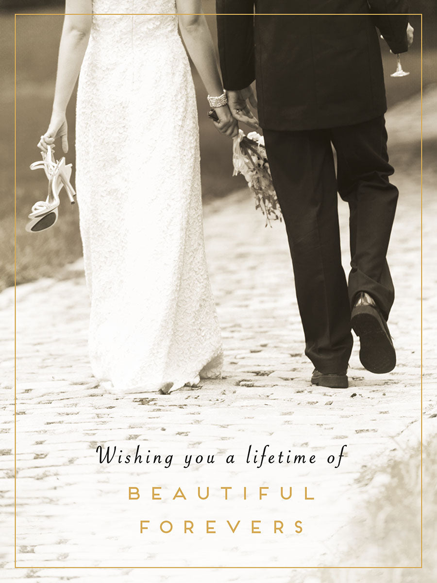 Rear View of Bride and Groom Wedding Card