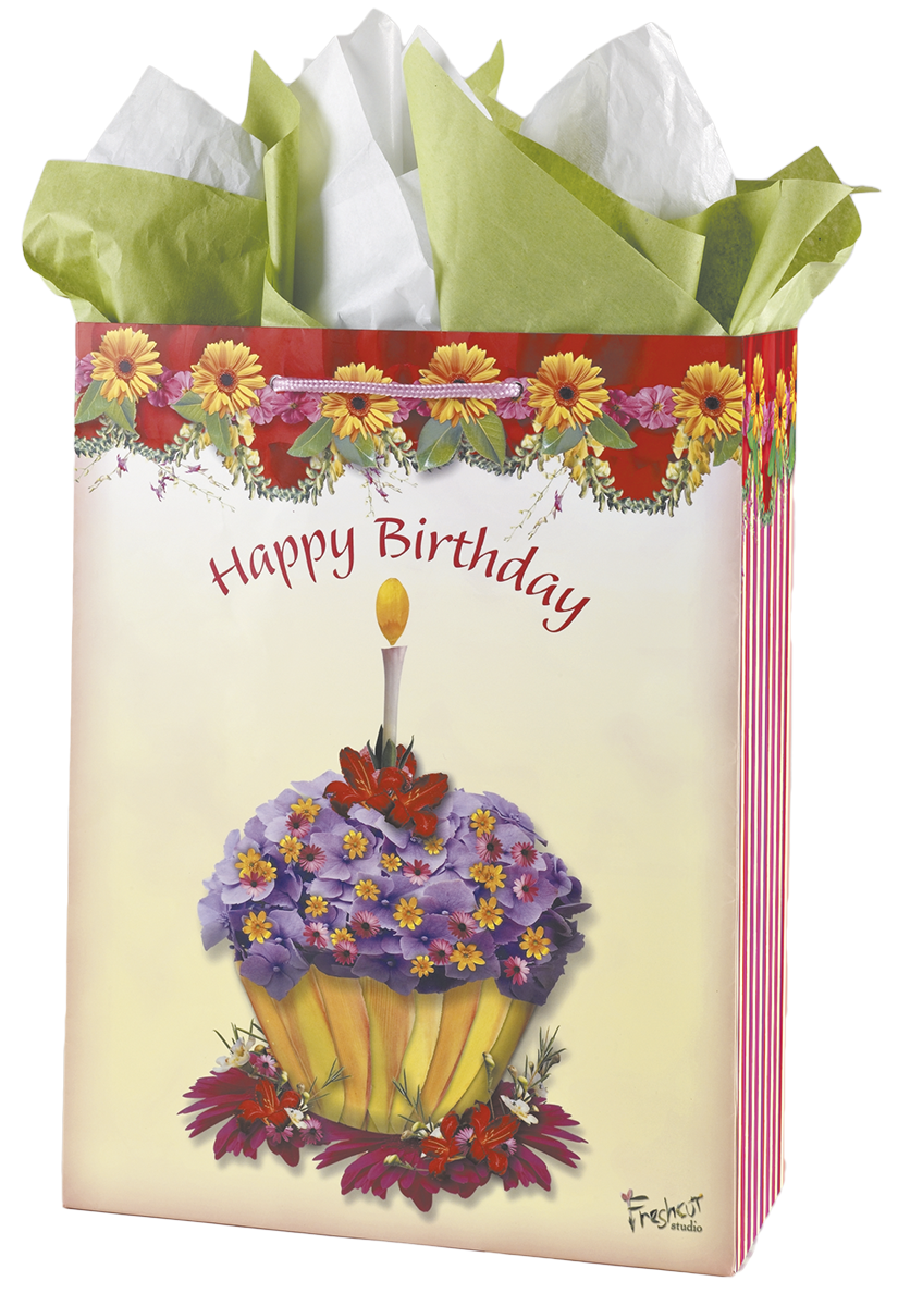Flower Cupcake Gift Bag Set - Large