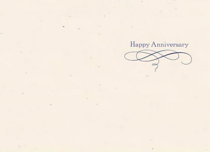 Inside of a Maggie Mae card with textured background and text 'is each other. Happy Anniversary'.