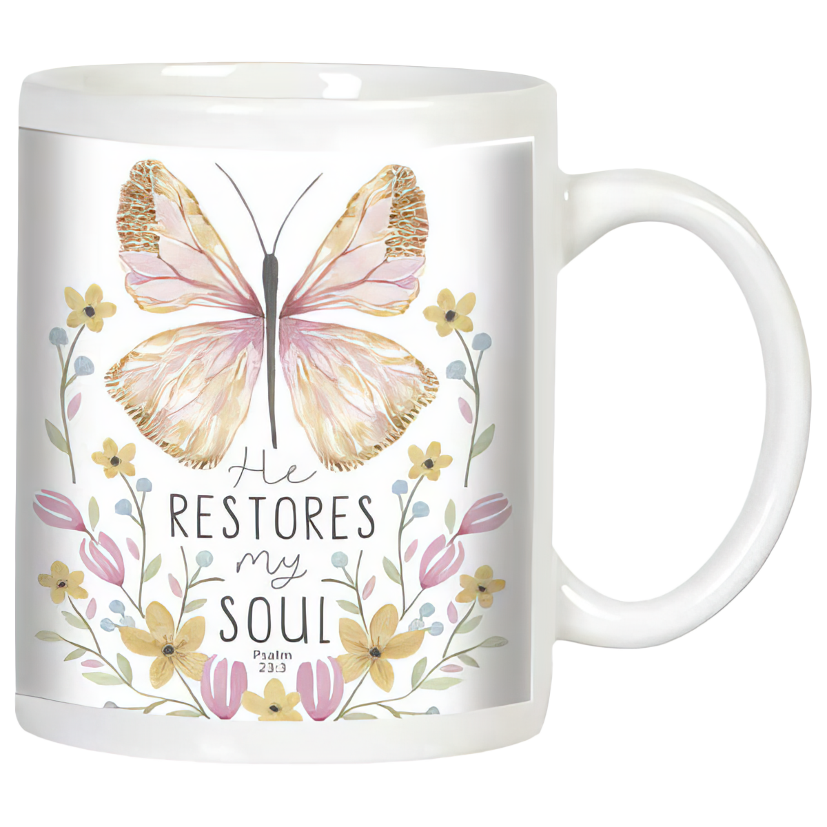 Butterfly and Flowers Mug