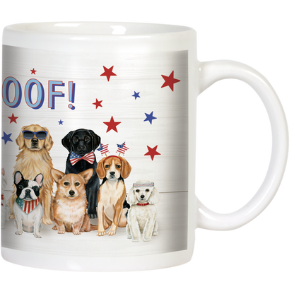 Group Of Dogs Red White and Woof! Ceramic Mug