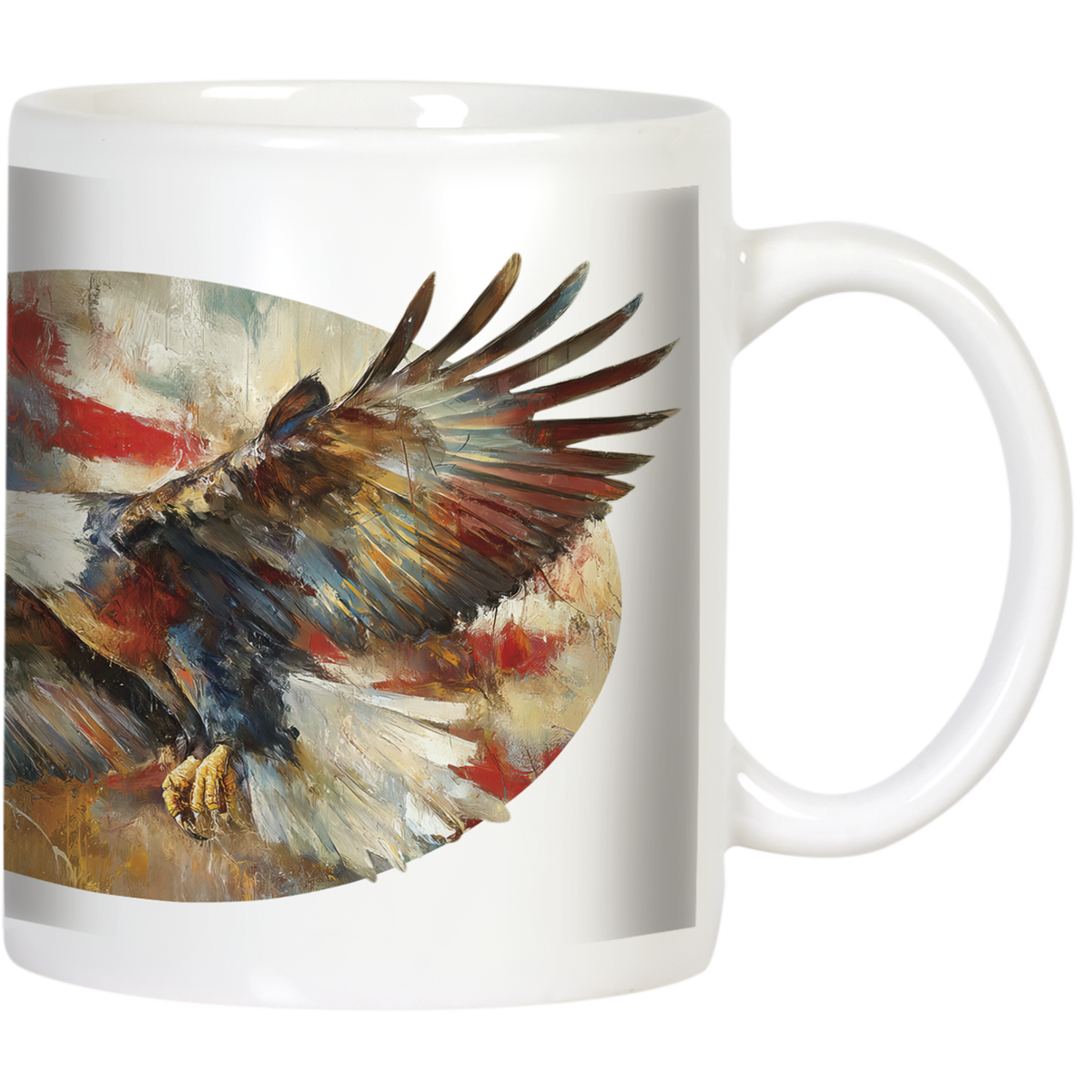 Life, Liberty and the Pursuit of Caffeine! Eagle Flying And Flag Ceramic Mug