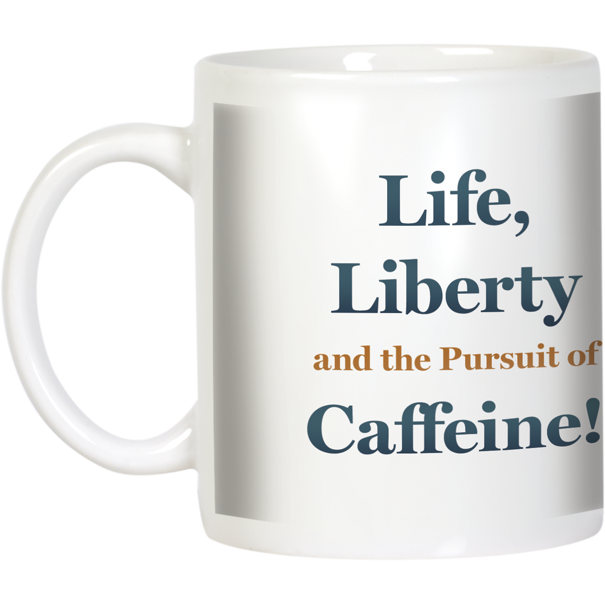 Life, Liberty and the Pursuit of Caffeine! Eagle Flying And Flag Ceramic Mug