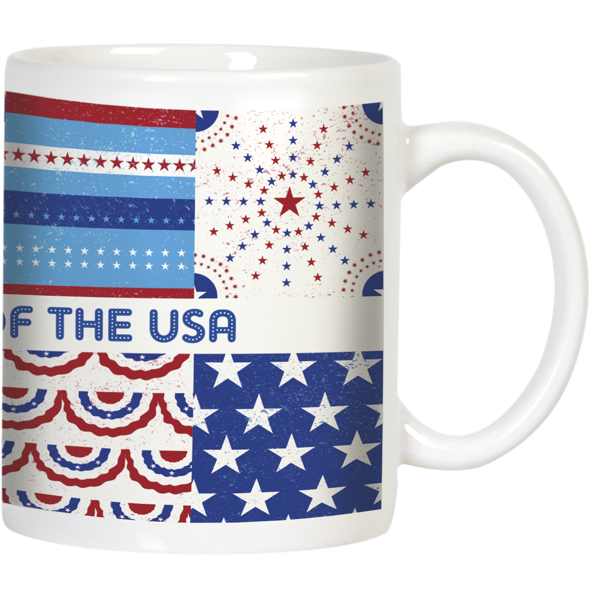 Celebrate 250 Years of The USA, Stars, Stripes, Fireworks Ceramic Mug