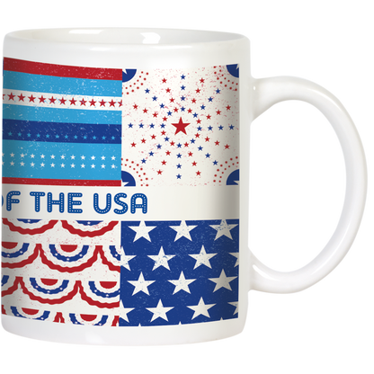 Celebrate 250 Years of The USA, Stars, Stripes, Fireworks Ceramic Mug