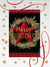 Red Star with Wreath Christmas Embossed Card