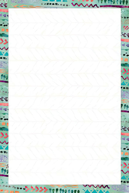 Interior of a blank greeting card with a subtle patterned border, ready for a personalized message.