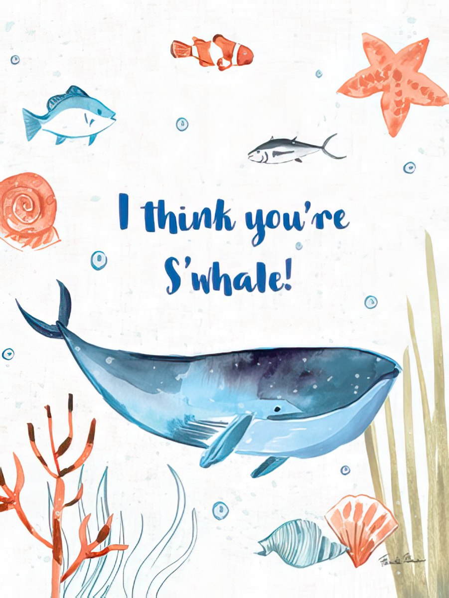 Whale Underwater with Fish and Coral Friendship Card