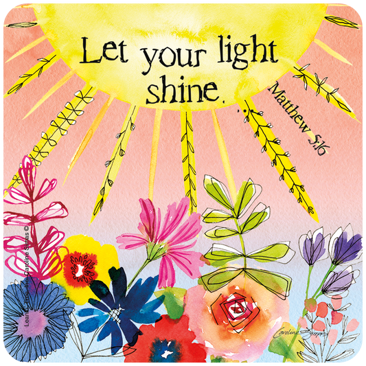 Let Your Light Shine Floral Coaster