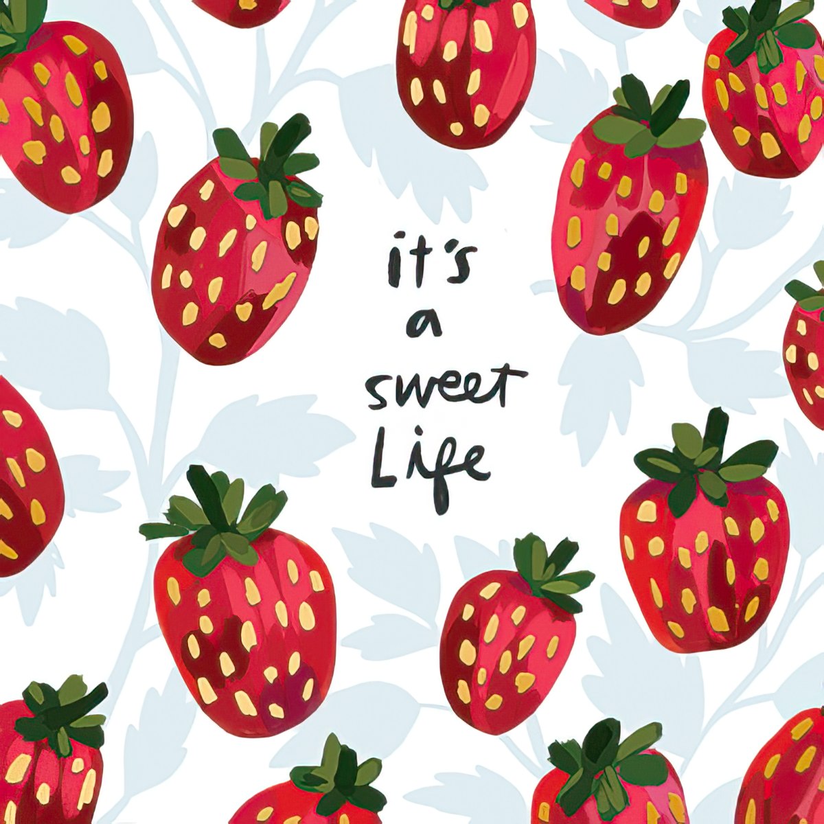 Strawberries on White Background Birthday Card